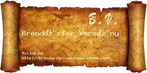 Brendörfer Versény névjegykártya